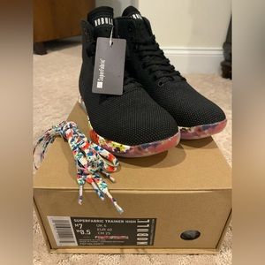 New no bull high top black daisy trainers 8.5